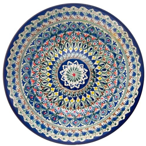 Plato de cerámica Oriental Ljagan Lagan de 30 cm de diámetro, pintado a mano, pintado a mano, hecho a mano