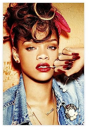 Rihanna Poster 23 Leinwand Poster Wandkunst Dekor Druck Bild Gemälde für Wohnzimmer Schlafzimmer Dekoration ungerahmt 30 x 45 cm