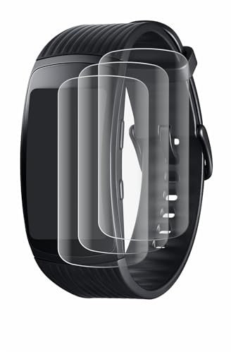 savvies 4 Pièces Full-Screen Ecran Protection pour Samsung Gear Fit 2 Pro Full Cover Film Protection 3D Curved [Couverture Complète, Transparente]