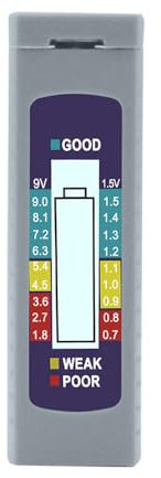 Bestgle Comprobador de Pilas Digital, Probador de Batería, Comprobador de Batería Universal Probadores, con Pantalla LCD