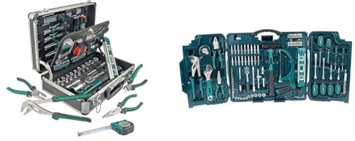 Brüder Mannesmann Werkzeuge 90-teilig Werkzeug-Koffer, 1 Stück, M29067 & M29085 Premium Universal und Haushalts-Werkzeugkoffer, Blau, 89-tlg