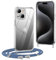 OLEPHY Coque avec Cordon pour iPhone 15 6.1'', Collier Ajustable, [Antichoc] [Anti-Rayures], Tour de Cou, Bleu