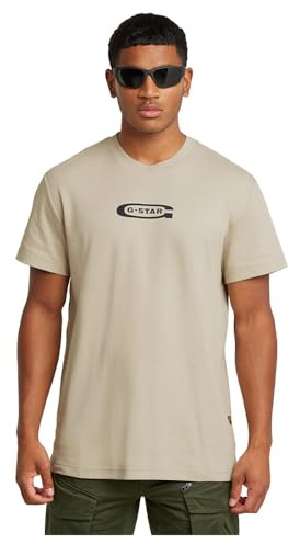 G-Star Men's Old Skool Logo T-Shirt, Beige (dk brick D25967-C812-1214), L