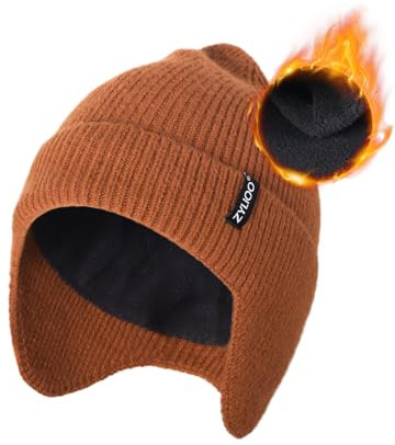 Zylioo Bonnet Hiver XS-S pour Petite Tête Bonnet Tricoté avec Oreillettes Beanie Chaud Doublé Cache Oreilles Femme Homme Bonnet Chaud d’Hiver Petite Taille