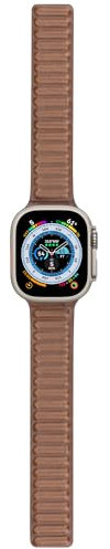 maogoam Mag-Link - Cinturino magnetico in pelle per Apple Watch Ultra 2 49 mm (2022-2024), cinturino in vera pelle conciata veg, per Apple Watch 49 mm, 46 mm, 45 mm, 44 mm, 42 mm, stile elegante,
