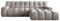 DomoHome- Campile Big Ecksofa mit Schlaffunktion Sofa Modern Couch Eckcouch Wohnzimmer Möbel Ausfahrbarer Sitz Sofa L Form, Rechts Size: 85x288x119 cm Stoff: Eden 7 Farbe: Grau