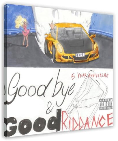 LLINJR Juice Wrld Goodbye & Good Riddance Music Album Cover Canvas Poster Bedroom Decor Landscape Office Room Decor Gift 12x12inch(30x30cm)