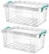 Best House Plastic Storage Box with Lids - Pack of 2, Food Container, Stackable Clear Multipurpose use for Home Kitchen Office supplies, Tools Crafts Household Essentials Versatile Use (5 Litres)