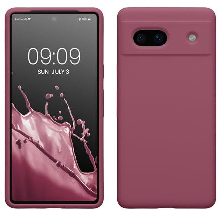 kwmobile Handyhülle für Google Pixel 7a Hülle, für Pixel 7a Case - Hülle Silikon - kabelloses Laden - Orchidee Violett