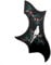 Akustikgitarre Pickguard Schwarz für 36-41 Zoll Gitarren, kompatibel mit Gibson Jumbo Body, Dove Kolibri Design, 2,0 mm dick, selbstklebend, kratzfest, Vintage-Stil