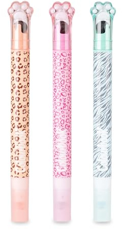 Colourbook Set 3 Evidenziatori Gleam Wild Glitterati Doppia Punta Per Bullet Journal Studio Creativita, Inchiostro Acqua Asciugatura Rapida No Sbavature, Timbrino Doodle Integrato, Colori Vivaci
