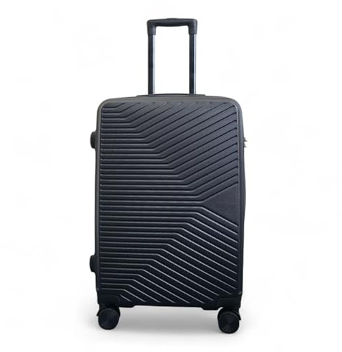 Infinity Medium Suitcase 24 Lightweight Hard Shell Luggage 4 Wheels Spinner 3-Digit Combination Lock Hard Shell Luggage for 15 to 20kg Black