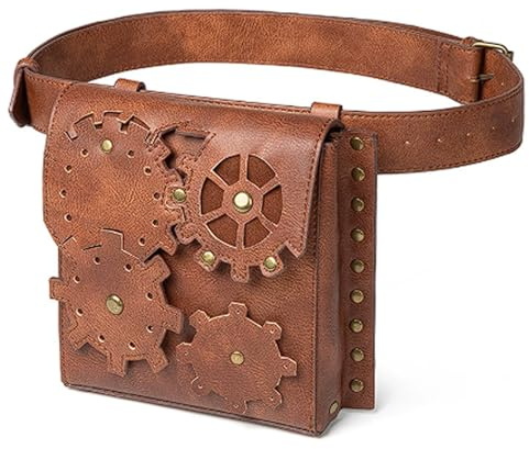 Steampunk-Hüfttasche, Gothic-Crossbody-Beinholster aus Leder, Oberschenkeltasche aus PU-Leder for Motorrad und Reisen Tasche