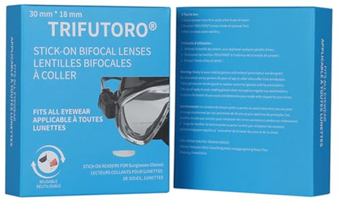 TRIFUTORO Verres adhésifs à doubles foyer à clipser - Lentille de lecture grossissante autocollante - Pour lunettes de soleil, masque de plongée, lunettes de scaphandre, lunettes - Ajoute (2,5 x)