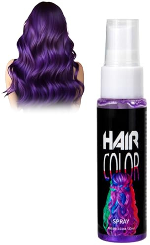 Haarspray Farbe, Farbiges Haarfarbe Lila, Temporäre Haarfarbe Purple, Auswaschbar & Sofortige Haar-farbe für Karneval, Cosplay & Party, Temporäre Haarfärbung in Schillerndem Lila, Instant Hair Dye