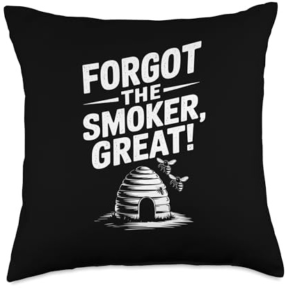 Forgot The Smoker - Funny Beekeeper Beekeeping Throw Pillow
