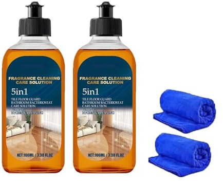 2 Stück Aucosh Glanz Bodenreiniger 5 in 1, Fragrance Cleaning Care Solution 5 in 1, Floor Cleaner Schnelltrocknend mit Duft, Schmutzentfernend und Pflegend Für Laminat, Parkett und Fliesen