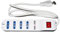 Link LKMP04USB Multipresa 4 Prese Universali ITA 10/16 A a Spina 16 a con Interruttore con 2 Prese USB, Bianco