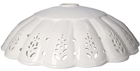 Keyhomestore - Lampenschirm aus Keramik, Farbe weiß durchbrochen, Durchmesser 42 cm, ideal als Ergänzung für Inneneinrichtung, Ersatz für Kronleuchter geeignet für Küche und Wohnzimmer.