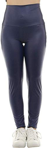 SYS Damen Leggings lang hoher Bund Hose Glanz-Matt Latex Lack Kunstleder Optik Ocean XXL