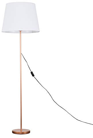 MiniSun | Modern Copper Metal Standard Floor Lamp with a White Tapered Shade | Floor Lamps & Torchieres, Home Décor & Improvement Essential