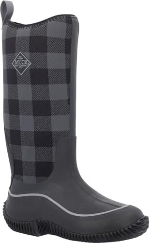 Muck Boots Women's Hale Pull On Waterproof Wellington Boot, Black Plaid, 3