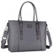 MOSISO Laptop Tote Bag (17-17.3 inch), PU Leather Shoulder Briefcase Handbag Compatible with MacBook & Notebook Large Capacity with Padded Compartment, Gray