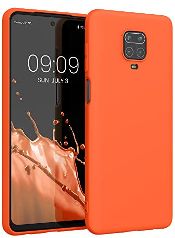 kwmobile Housse Compatible avec Xiaomi Redmi Note 9S / 9 Pro / 9 Pro Max Coque - Housse de téléphone Protection Souple en Silicone - néon Orange