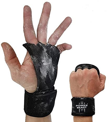 Power Beast 2-in-1, Pull Up Grips, Handschutz Wunder - Innovative Fitness-Handschuhe inkl. Handgelenkbandage für Fitness | Gym | Crossfit | Gewichtheben | Bodybuilding | Turnen | Calisthenics