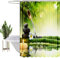HEYOMART Shower Curtain Heavy Duty Polyester Fabric Waterproof Shower Curtain Liner, 3D Digital Painting Pattern for Shower Stall, Bathroom Curtains with 12 PCS Hooks (180x200cm, Bamboo)