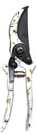 Rivanto® Gartenschere Bienenmuster mit Sicherung 6 x 27 cm scharfe Stahlklingen
