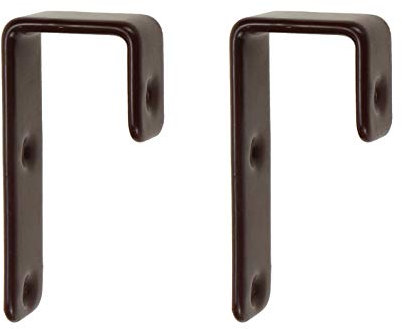 Geesatis Lot de 2 crochets utilitaires en J en métal avec revêtement en PVC pour lit superposé, outils de décoration de lit, avec vis de montage, longueur 25 mm, couleur café