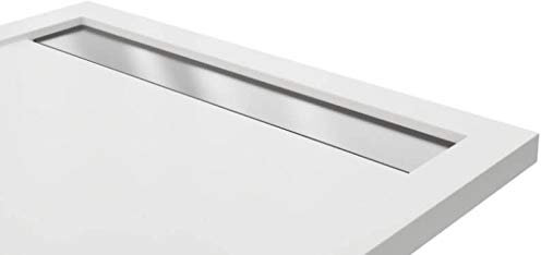 Rejilla para plato de ducha de 120 x 100 cm, acero inoxidable cepillado