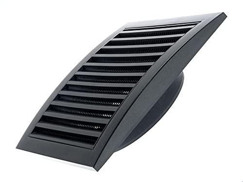 Steinberg14 Anthrazit Lüftungsgitter Ø 125mm mit Flansch Abschlussgitter - Abluftgitter für Wand und Decke - ABS-Kunststoff Gitter