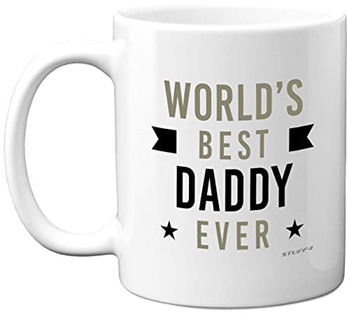 Daddy Gifts - World's Best Daddy Ever - 1st Fathers Day Mug Present from Son Daughter, Birthday Gifts, Christmas Day Dad Mug, Secret Santa Gift, 11oz Ceramic Dishwasher Safe Coffee Cup