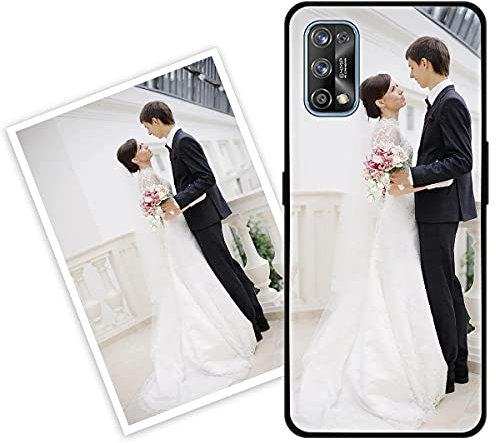 Sunrive Funda Personalizada Compatible con realme 7 Pro, Carcasa Personalizable para tu móvil con Foto Imagen Frase o Texto-(Silicone Frontera+Cristal Templado Posterior)
