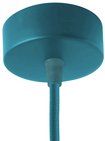 AMARCORDS - Baldachin aus Metall, Farbe PETROLEUM, Lampengehäuse komplett mit Kabelklemmenzubehör, Schrauben und Deckenhalterung. Durchmesser 77 mm, Höhe 26 mm