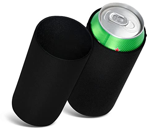 kwmobile 2X Rafraîchisseur de canette Compatible avec 500ml Can - Lot de refroidisseurs canettes Soda bières - Noir