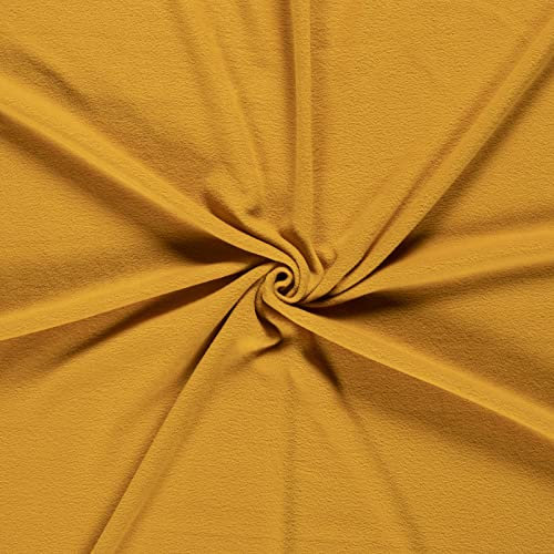 Fleecestoff Vliesstoff Fleece Stoff 50 Farben Zuschnitt ab 0,5m Meterware am Stück, Farbe:senfgelb