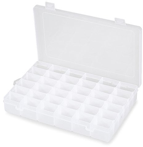 36 Grids Clear Plastic Jewelry Organizer Box Clear Storage Bead Organiser Transparent Container Compartment Box Removable Adjustable Dividers Jewelry Earrings Ear Studs Ring Necklace Dried Flowers