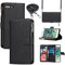 Cavor Crossbody iPhone 7 Plus/8 Plus Case With Card Holder With Strap,Flip Leather Wallet Case,[9 Card Holder] Zipper Detachable Lanyard Phone Case Cover for Women - Black