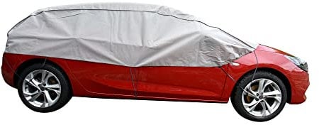 Scheibenschutz Halbgarage für Winter Sommer Herbst kompatibel mit VW Polo VI - Autoabdeckung Kleinwagen grau Aussen und Ihnnen Bereich