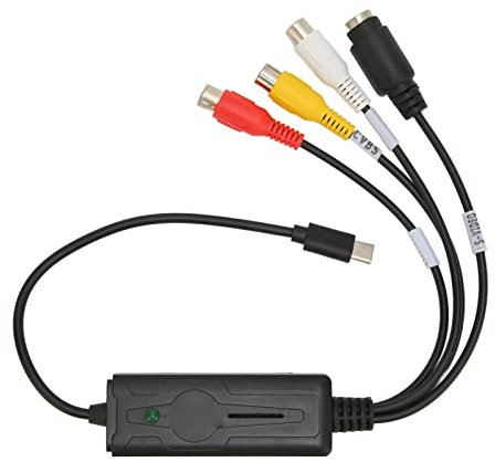 Zunate Tarjeta de Captura de Audio Y Video Tipo C, Adaptador Convertidor de RCA a USB, para Windows Vista XP para Windows 10/8.1/8/7 para OS X, para Conferencias, Grabación de Juegos