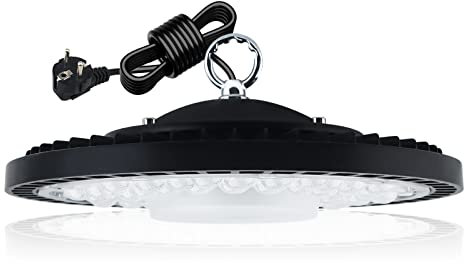 Eleganted Werkstatt Beleuchtung LED 150W,6500K Industrielampe UFO LED Hallen Strahler IP65 High Bay Lampe Superhell Hallenbeleuchtung für Lager, Keller,Garage,Autowerkstatt