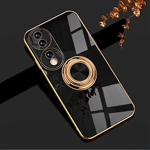 XINYEXIN Honor 70 Case with Ring Stand Holder 360 Degree Rotating Kickstand Fashion Shockproof Phone Protective Case Cover for Honor 70 - Black