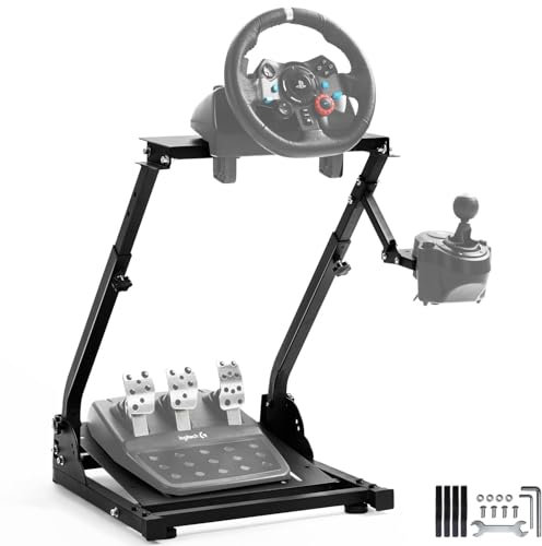 Dardoo Racing Wheel Stand Fit für Logitech G920 G29 G923 Thrustmaster T80 T150 F430, einstellbare Shifter Mount Foldable Steering Wheel Stand Gaming Simulator Mount, Ausgenommen Lenkrad und Pedale