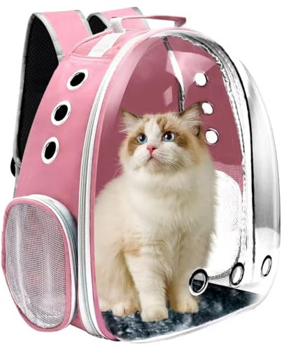 Sac à dos de transport pour chat, sac de transport pour animal domestique avec design ventilé pour transporter les chiots et chats, sac de transport pour animaux de compagnie, capsule d'espace pour