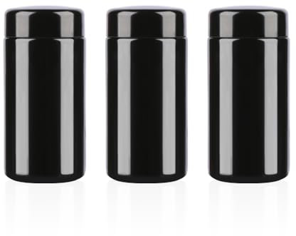 MOFIST 100 g schwarzes UV-Glas mit Deckel, 100 ml luftdichter, geruchsdichter Behälter, nachfüllbare Behälter, ideal für langfristige Lagerung von Öl, Kaffee, Gewürzen (B-Kapazität: 100 ml, 3 Stück)