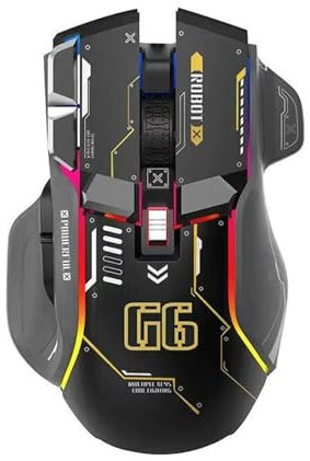 VBESTLIFE Wireless Gaming Mouse, 2.4G/Wired/Bluetooth 3 Modes, 4000 DPI, RGB, 10 Macro Programmable Buttons, for Windows, for IOS, Android (Black)