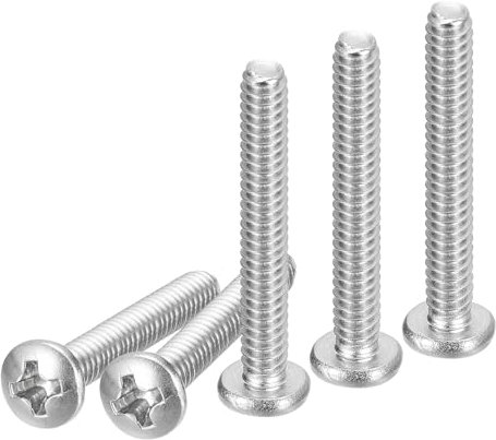 DTGN #6-32x1 Pan Head Maschinenschrauben, 100 Stück 304 Edelstahl, Phillips-Antrieb, UNC Vollgewinde, helle Oberfläche, Schrauben Bolzen Set